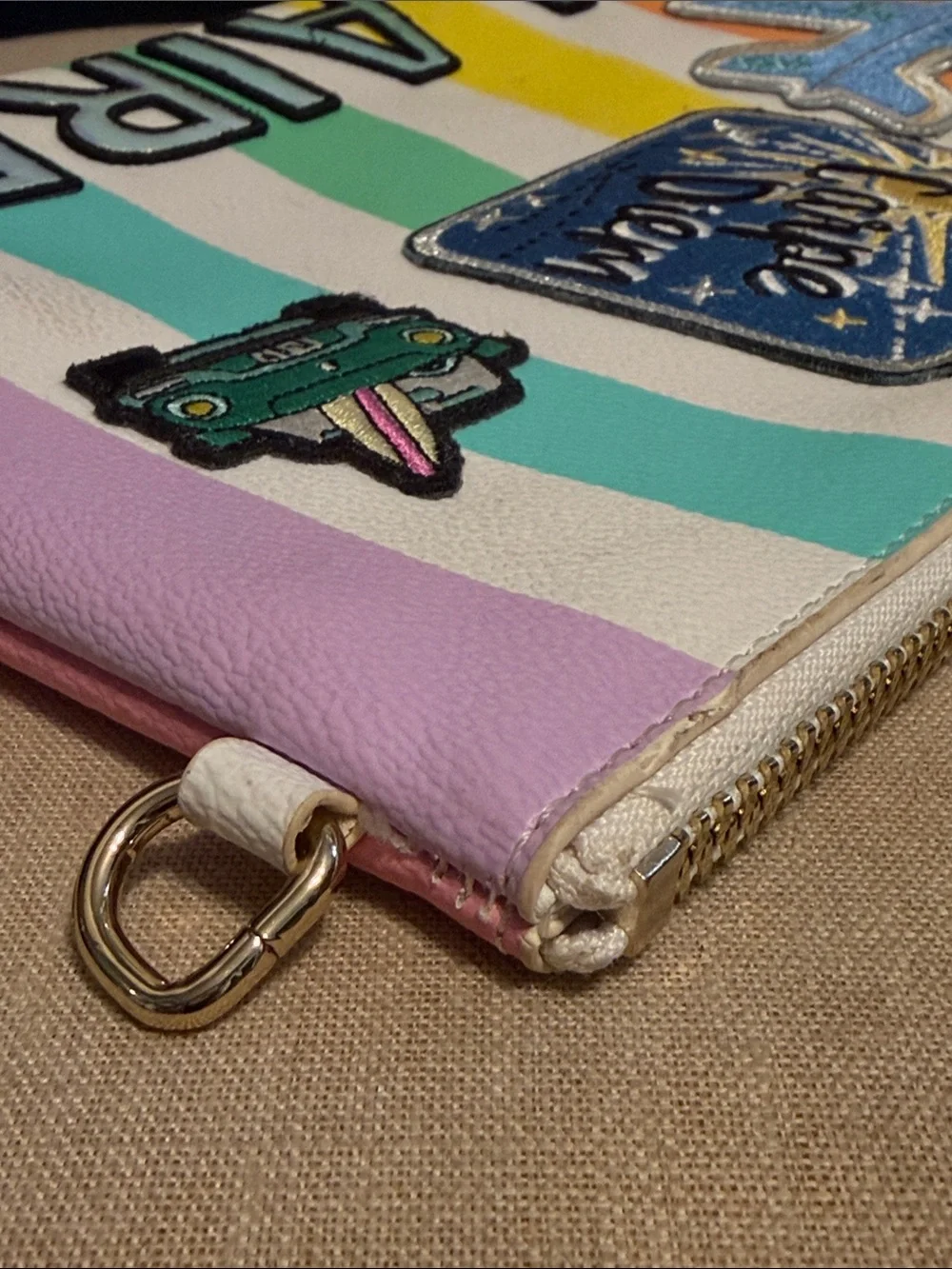 Stoney Clover Lane Purple and Blue Ombre Logo Patch Pouch